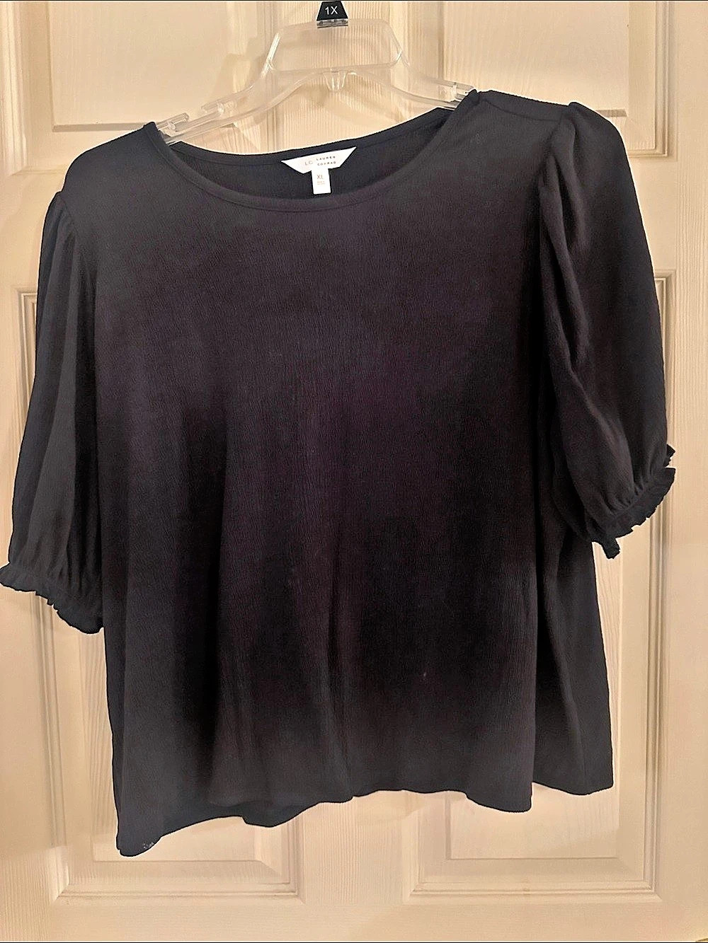 LC Lauren Conrad Black Blouse Size XL Like New